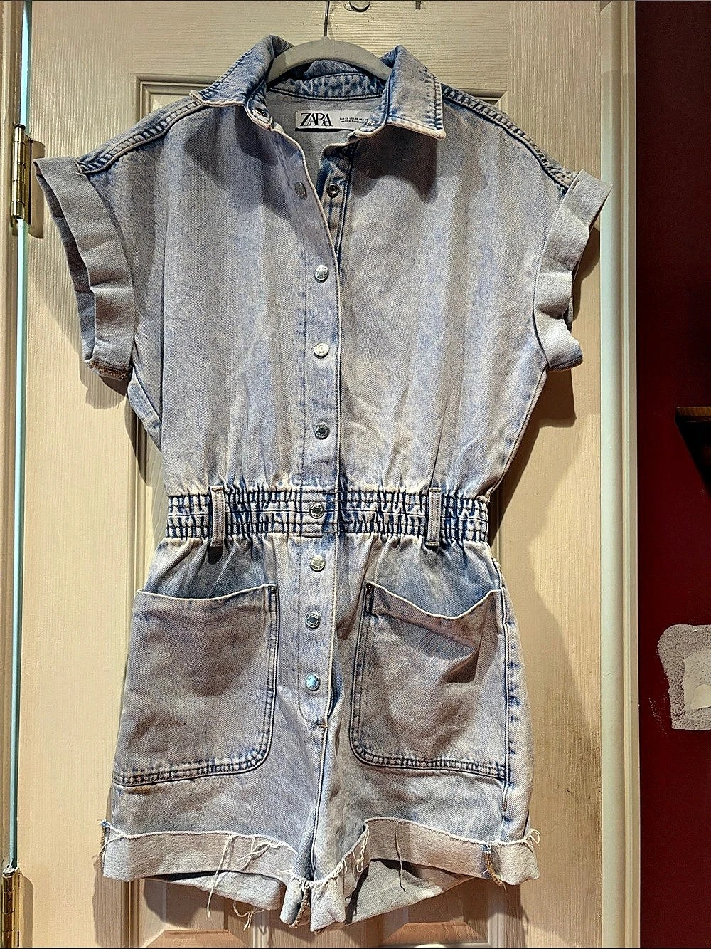 Zara Denim Romper in Blue Size XS Like New